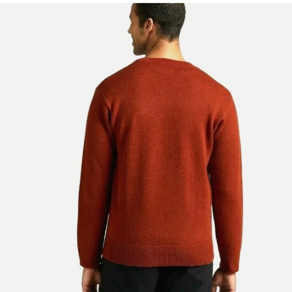 Pendleton Mens Shetland Wool Washable Crew Neck Pullover Sweater XXL Sienna Red